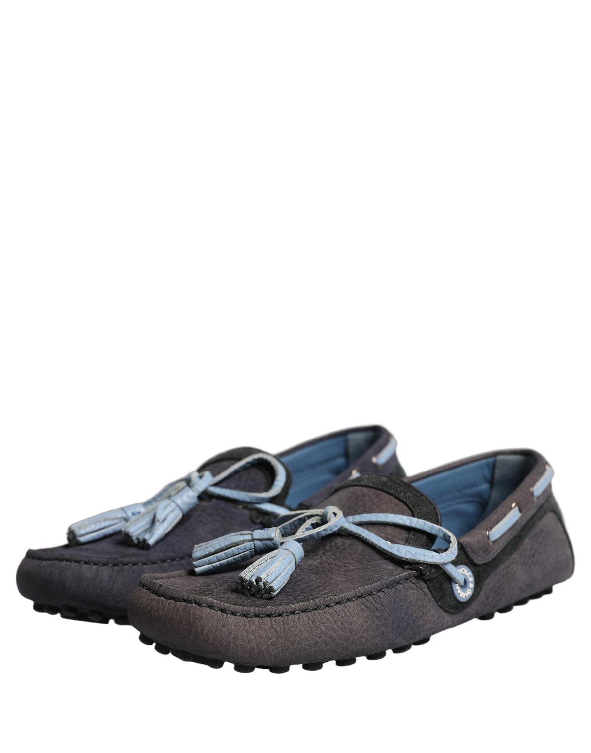 Dolce & Gabbana Navy Blue Suede Leather Tassel Loafers Shoes