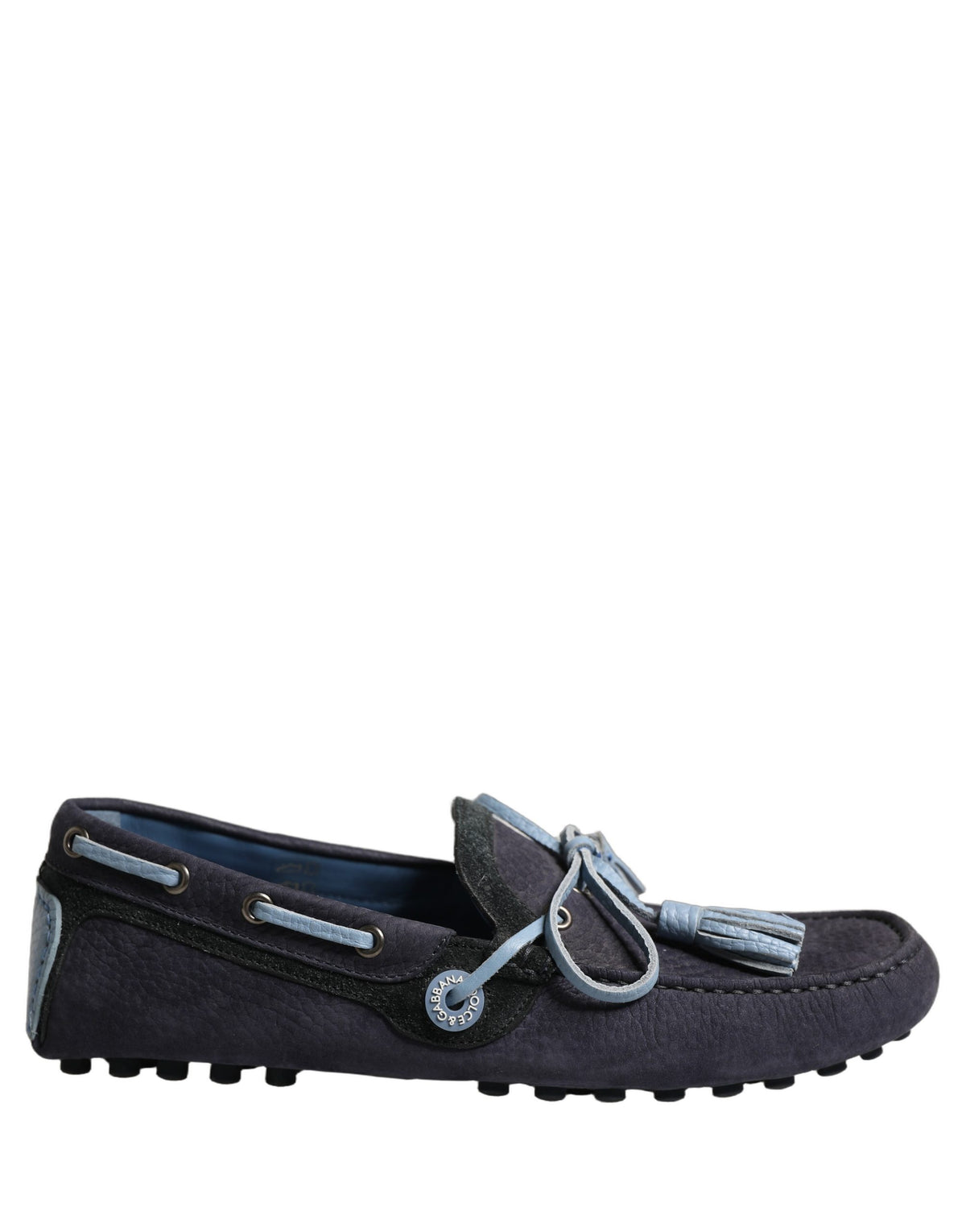 Dolce & Gabbana Navy Blue Suede Leather Tassel Loafers Shoes