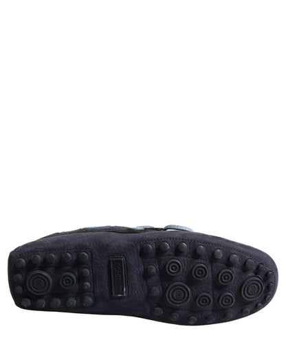 Dolce & Gabbana Navy Blue Suede Leather Tassel Loafers Shoes