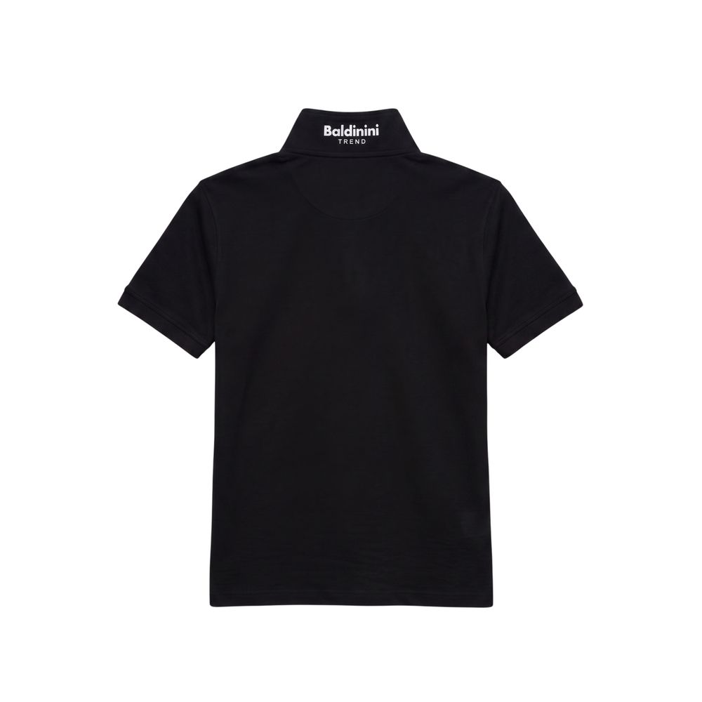 Baldinini Trend Black Cotton Men Polo