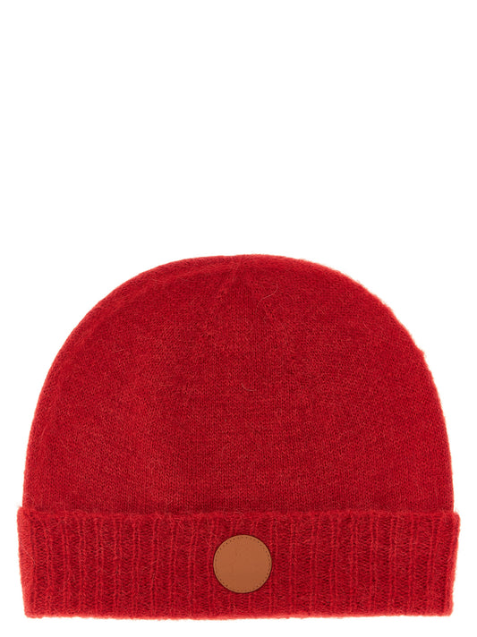 Beanie Hat by Vivienne Westwood for women in mohair alpaca wool & polyamide red features a refined silhouette, showcasing the refined design of the Orb Mohair Alpaca Wool & Polyamide Beanie Hat for a sophisticated look.