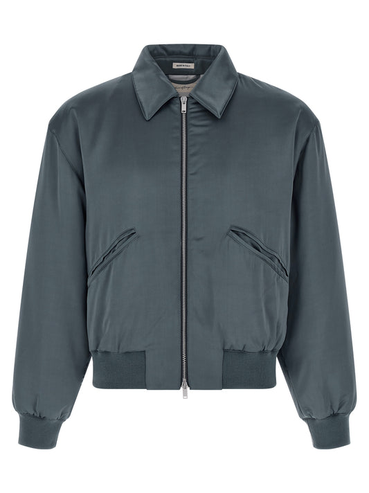 SECOND/LAYER Gray Viscose Bomber