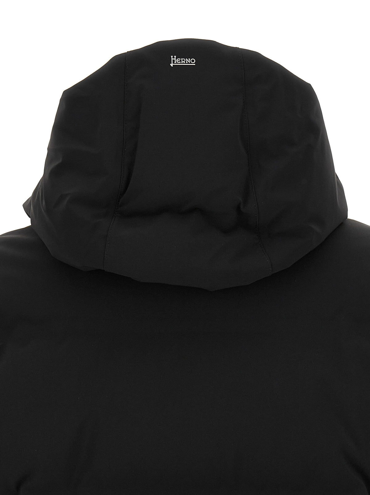 Hooded Puffer Jacket by Herno for men in stretch polyamide black features an on trend silhouette, showcasing refined breathable-design, water-resistant, windproof, hooded & insulated and a sophisticated hooded neckline for a truly on trend finish.