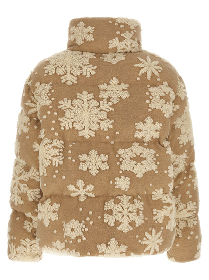 Puffer Jacket by Herno for women in polyester acrylic beige & jacquard features a city-ready silhouette, detailed with insulated and a city-ready high-neck neckline.