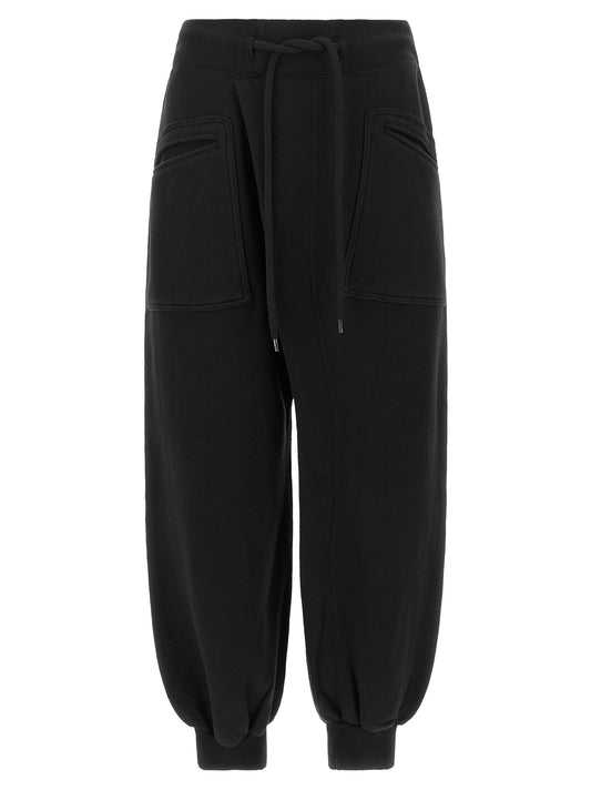 Joggers by R13 for women in lyocell & cotton black presents a tailored silhouette, showcasing a tailored tapered-leg and long cut with a refined for a truly tailored aesthetic.