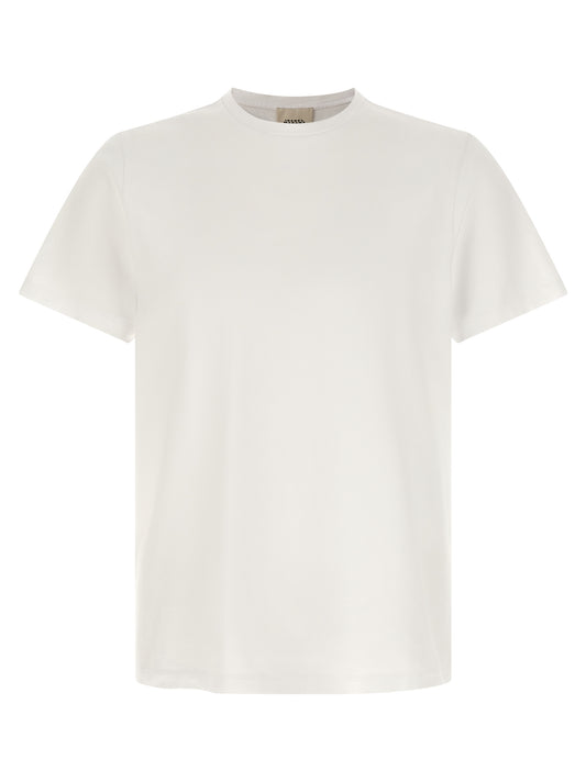 Activewear T-Shirt by Isabel Marant for women in cotton black, white & print presents a kinetic silhouette, showcasing the kinetic and alongside functional for a premium, athletic look.