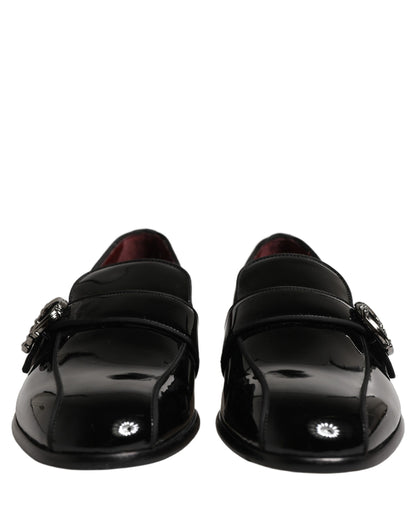 Dolce & Gabbana Black Patent Leather Men Loafers Shoes