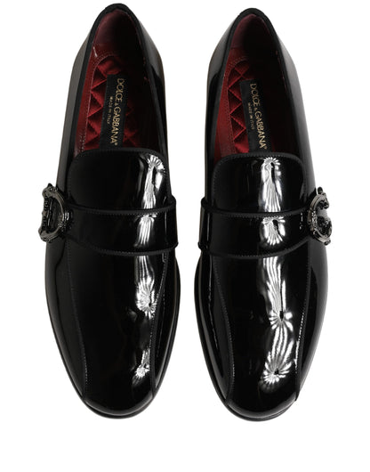 Dolce & Gabbana Black Patent Leather Men Loafers Shoes