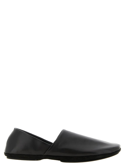 Lemaire Black Lamb Leather Slip-On Loafers