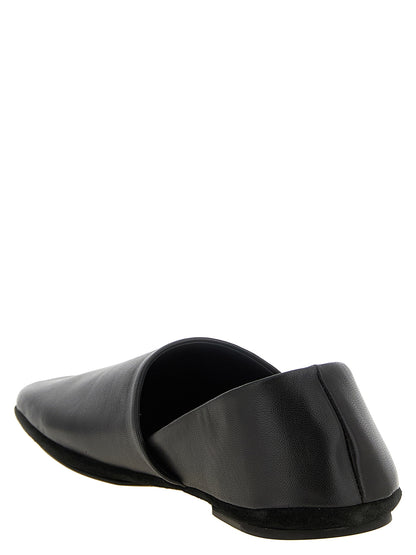 Lemaire Black Lamb Leather Slip-On Loafers