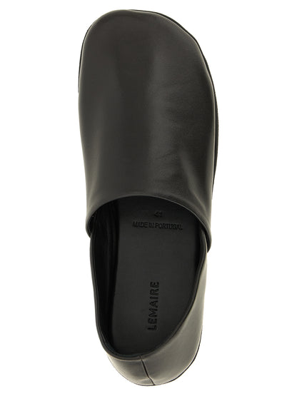 Lemaire Black Lamb Leather Slip-On Loafers