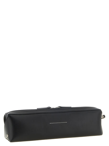 MM6 Maison Margiela Black Cowhide Clutch Bag