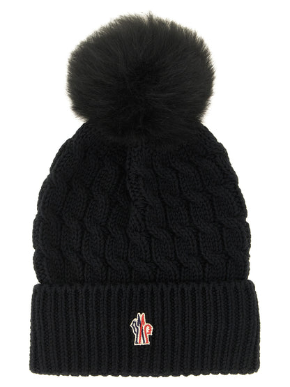 Moncler Grenoble Black Virgin Wool Beanie