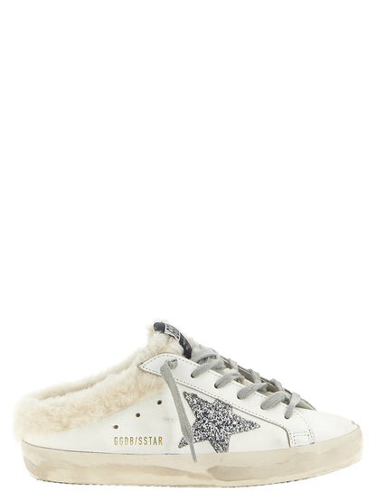 Golden Goose White Leather Slides