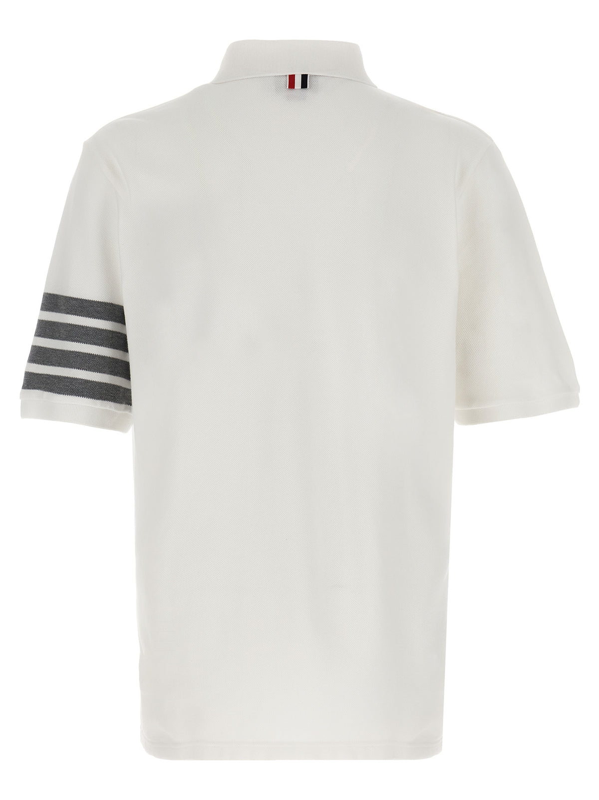 Thom Browne Men's Cotton Polo Shirt - White Jacquard
