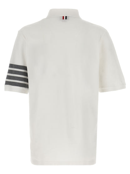 Thom Browne Men's Cotton Polo Shirt - White Jacquard