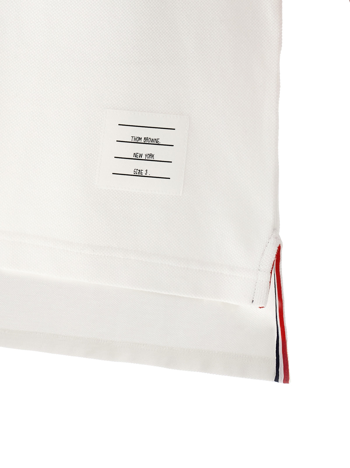 Thom Browne Men's Cotton Polo Shirt - White Jacquard