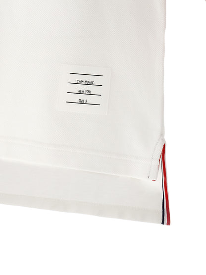 Thom Browne Men's Cotton Polo Shirt - White Jacquard