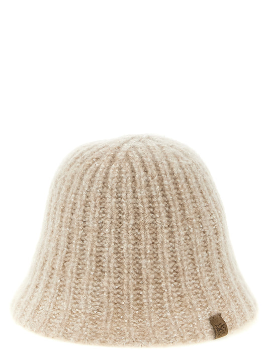 Cloche Hat by Brunello Cucinelli for women in cashmere silk nylon leather & sequins beige features an effortlessly chic silhouette, perfectly showcasing the sophisticated effortlessly chic design of this Cashmere Silk Nylon Leather & Sequins Cloche Hat.