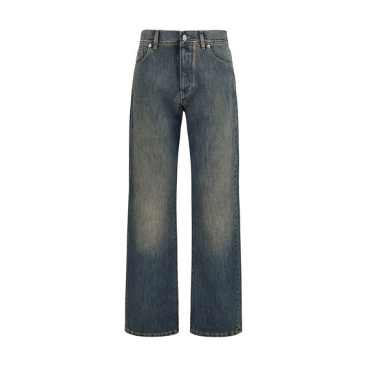 Jeans by Fendi for women in cotton denim blue, natural & yellow features an refined tailoring silhouette, showcasing a premium regular-fit with a and long cut for a refined tailoring look.