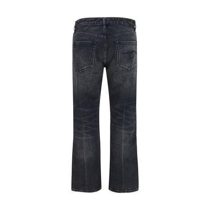R13 Black Cotton Boyfriend Jeans