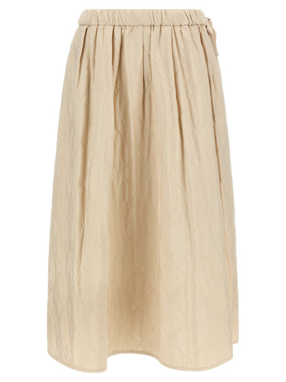 Max Mara Beige Polyamide Midi Skirt