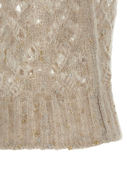 Max Mara Beige Alpaca Leather Sleeveless Jacket