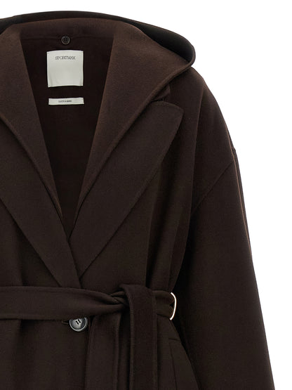 Sportmax Brown Wool Coat