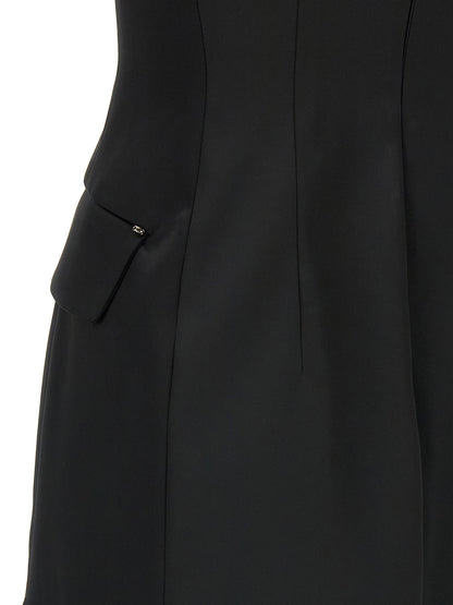 Sportmax Black Acetate Midi Dress