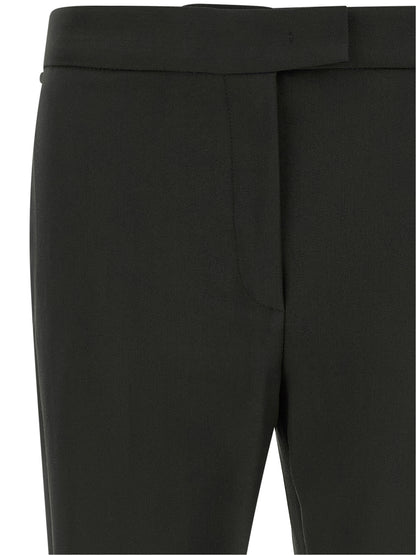Sportmax Black Virgin Wool Flared Pants