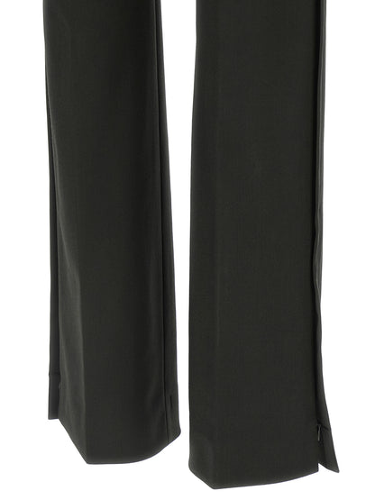 Sportmax Black Virgin Wool Flared Pants