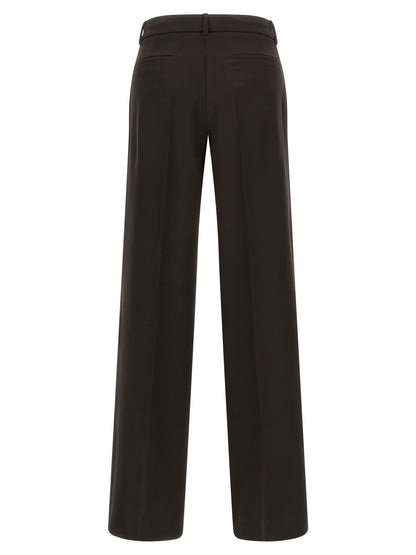 P.A.R.O.S.H. Brown Virgin Wool Flared Pants