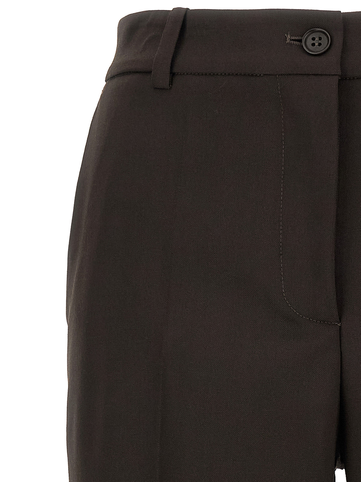 P.A.R.O.S.H. Brown Virgin Wool Flared Pants