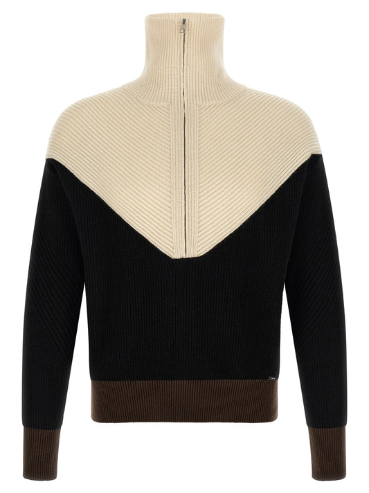 Cardigan by Kiton for women in cashmere black, camel & cream features a dramatic silhouette, showcasing a sophisticated high-neck neckline and dramatic detail for a timeless, premium look.