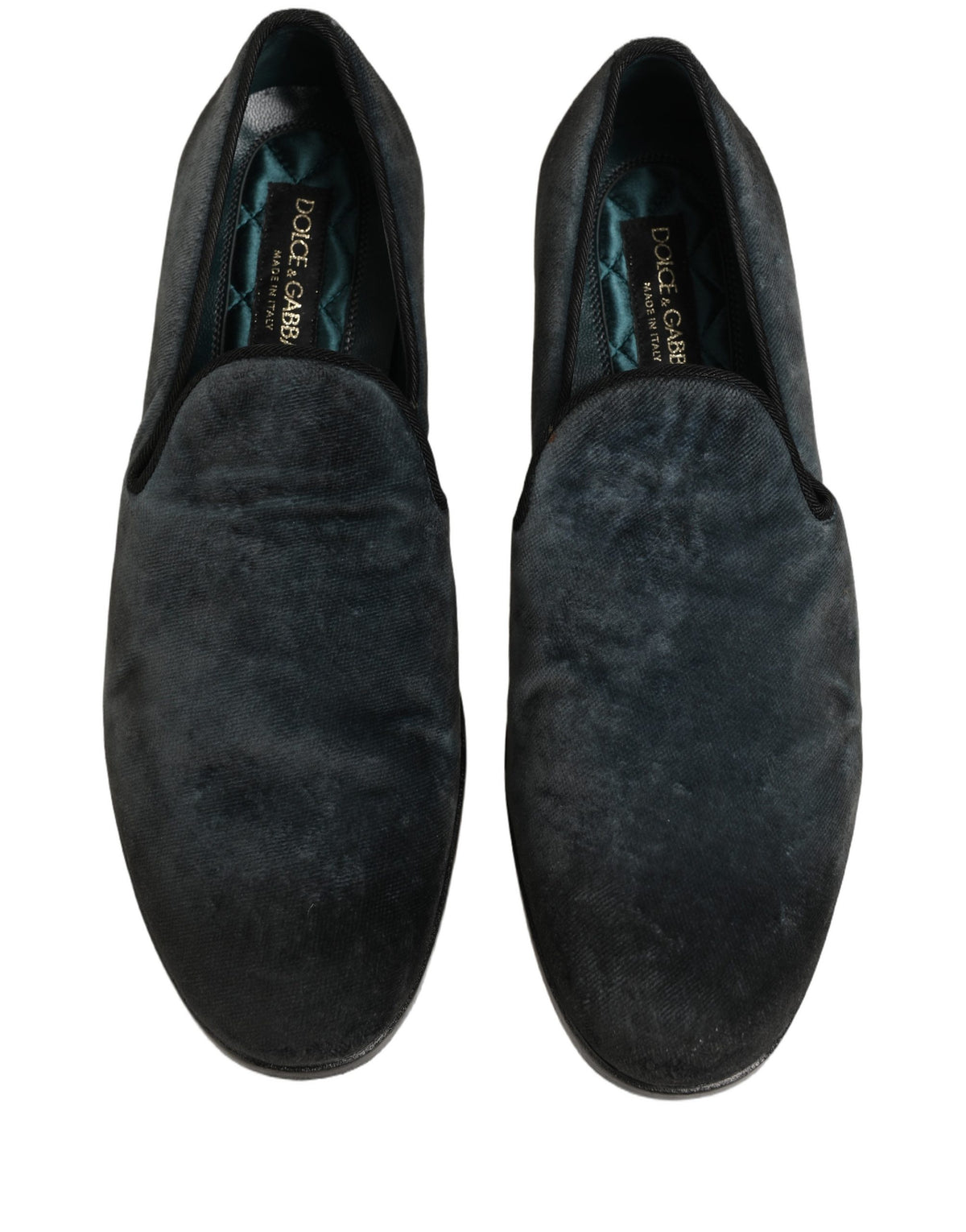 Dolce & Gabbana Blue Suede Slip On Men Slippers Loafers Shoes