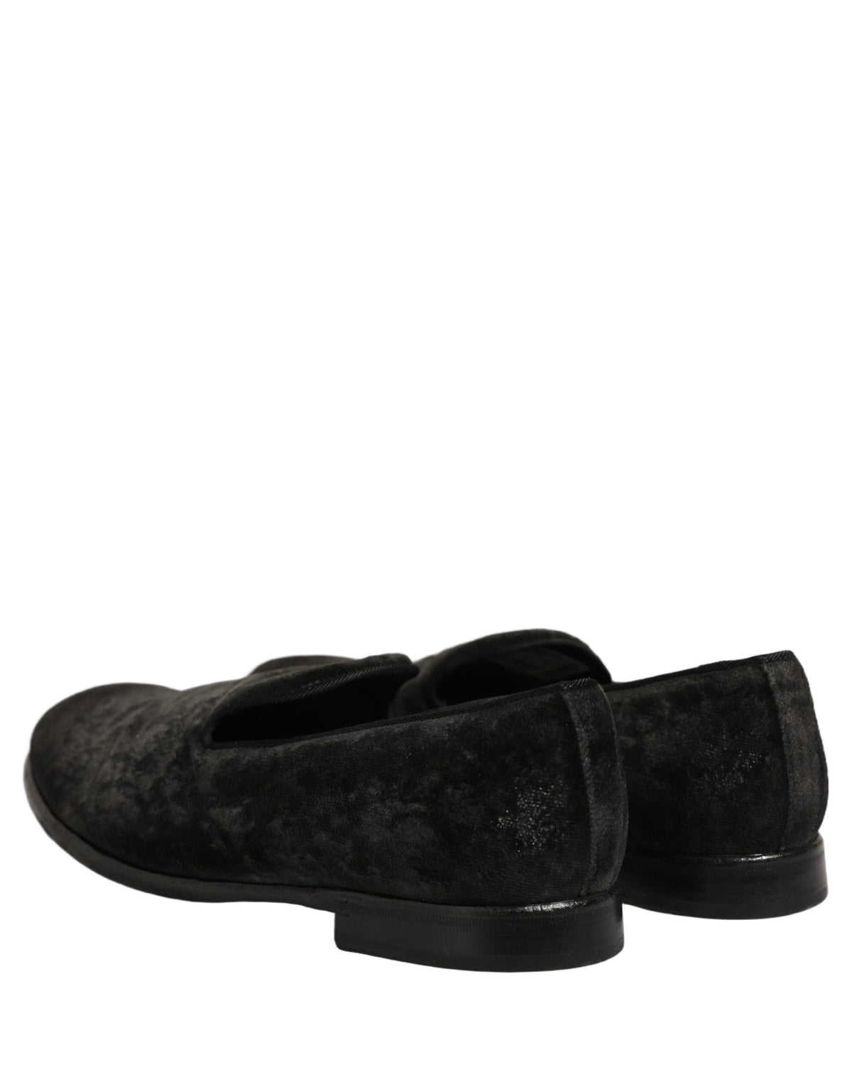 Dolce & Gabbana Black Suede Slip On Men Slippers Loafers Shoes
