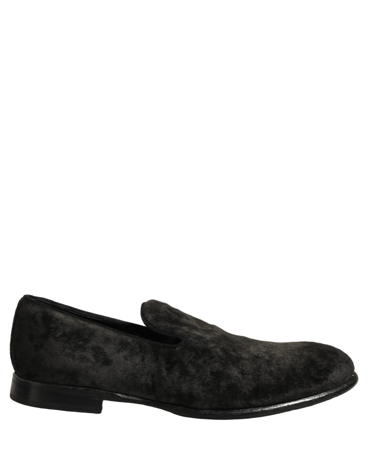 Dolce & Gabbana Black Suede Slip On Men Slippers Loafers Shoes