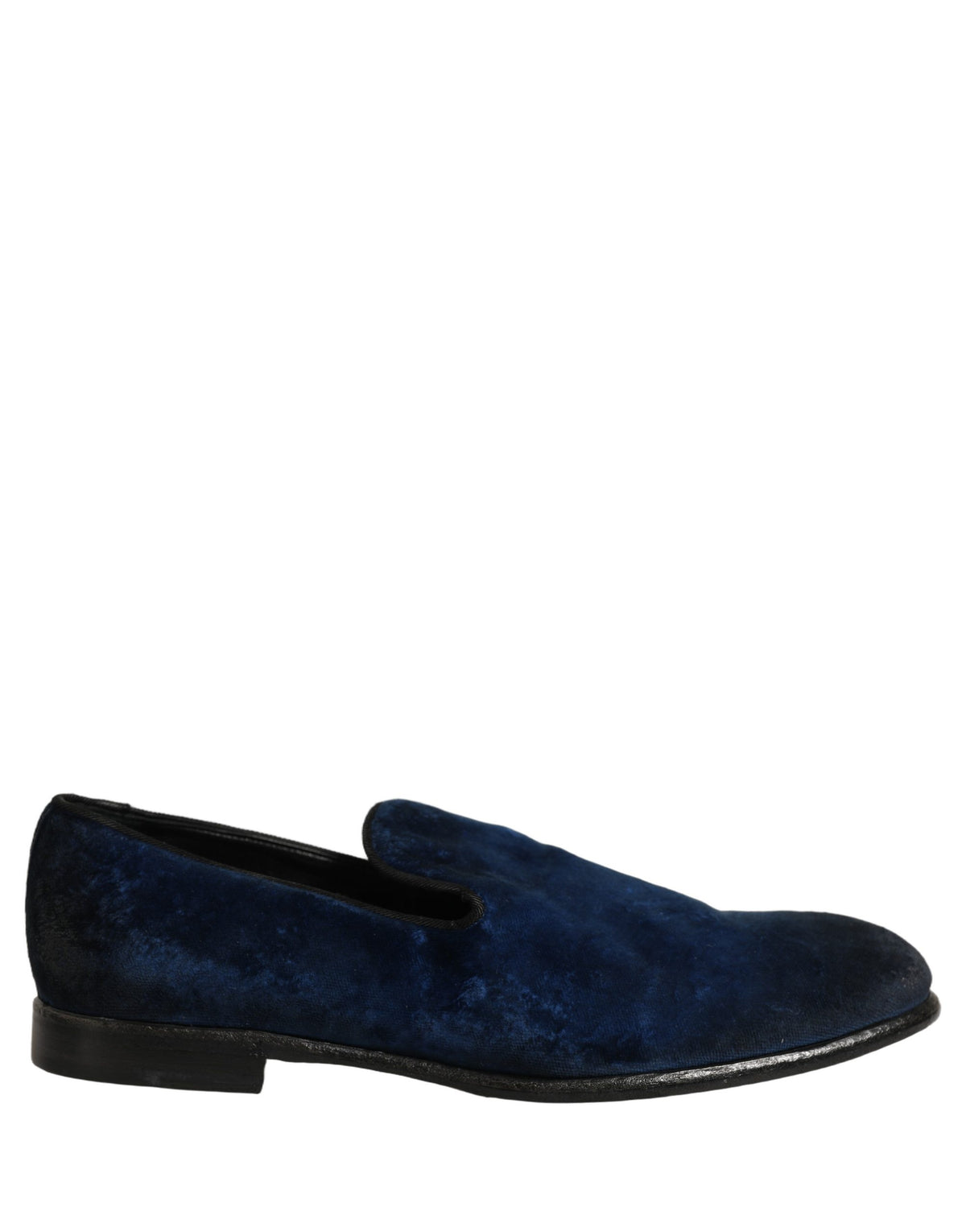 Dolce & Gabbana Blue Suede Slip On Men Slippers Loafers Shoes