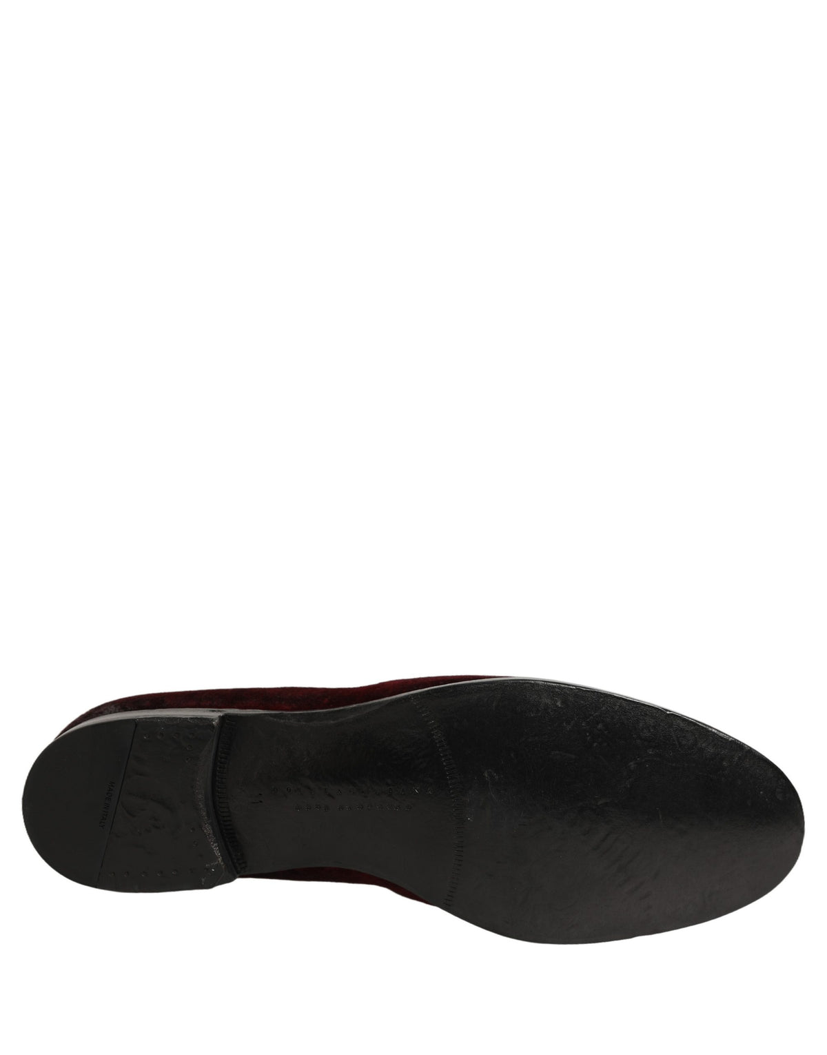 Dolce & Gabbana Maroon Suede Slip On Slippers Loafers Shoes
