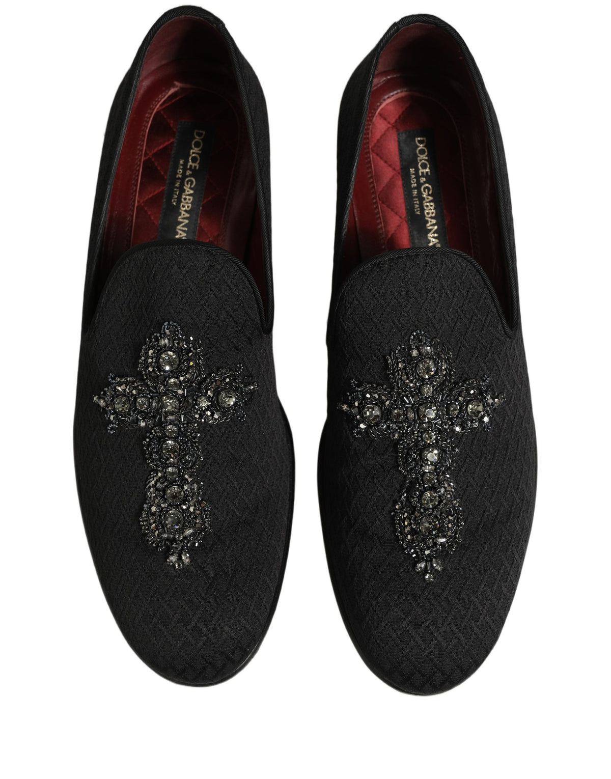 Dolce & Gabbana Black Suede Cross Slip On Men Loafers Shoes