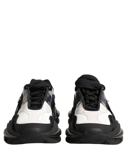 Dolce & Gabbana White Black Logo Airmaster Men Sneakers Shoes