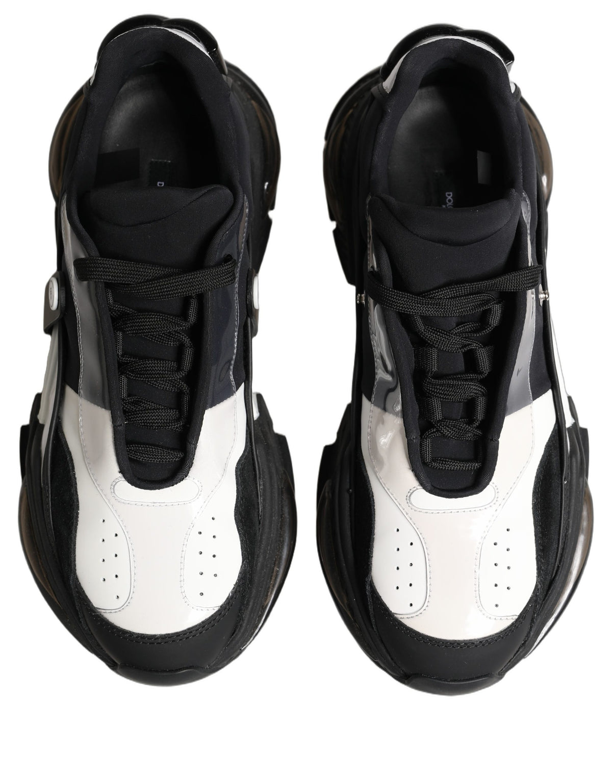 Dolce & Gabbana White Black Logo Airmaster Men Sneakers Shoes