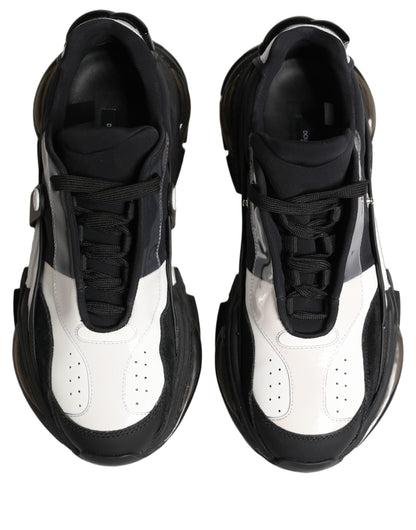 Dolce & Gabbana White Black Logo Airmaster Men Sneakers Shoes