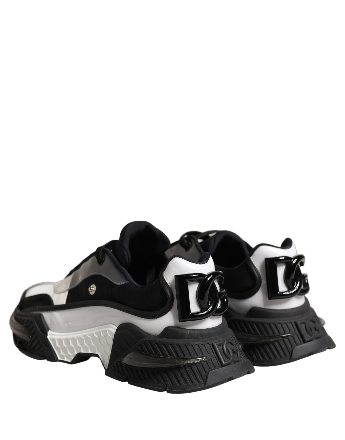 Dolce & Gabbana White Black Logo Airmaster Men Sneakers Shoes