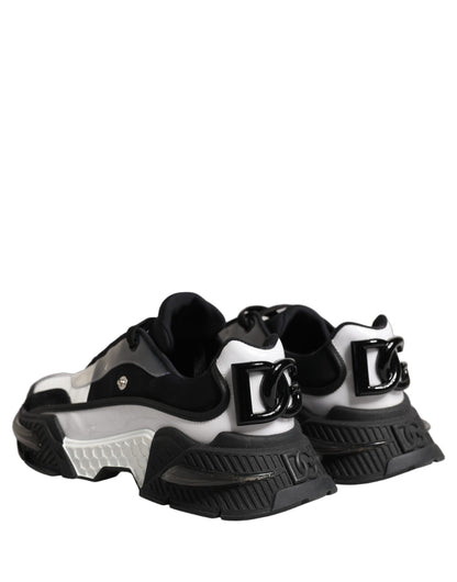 Dolce & Gabbana White Black Logo Airmaster Men Sneakers Shoes