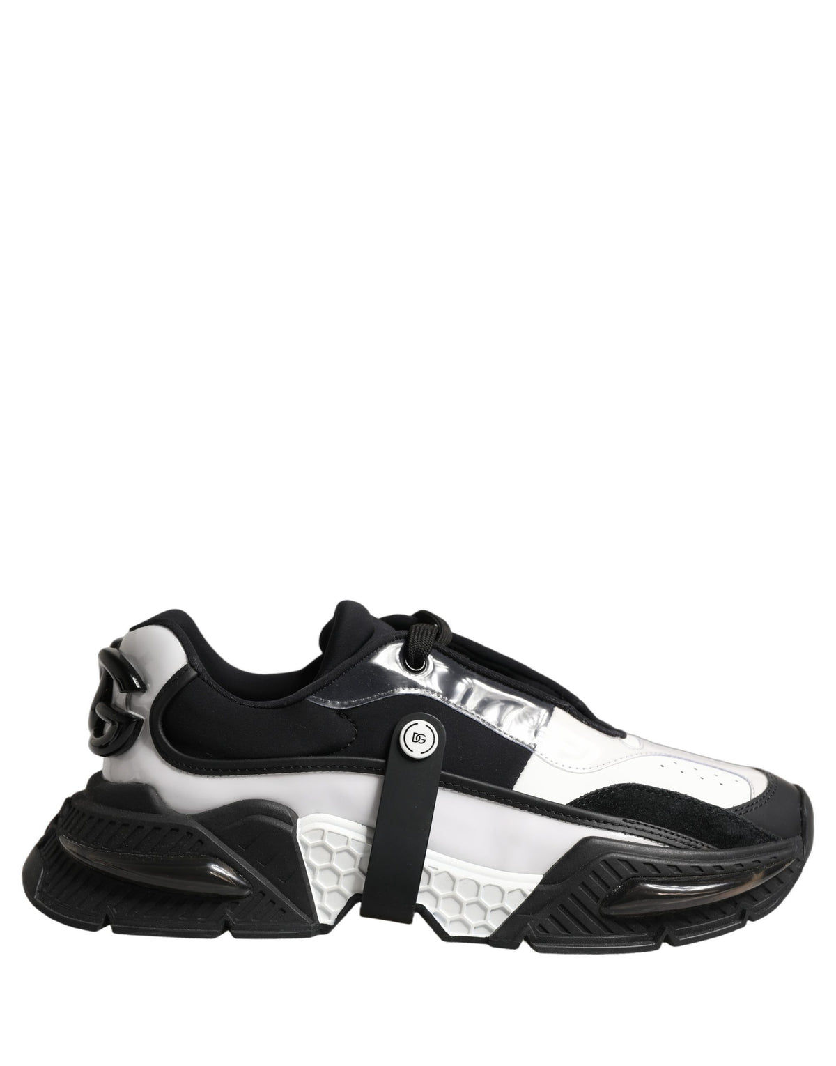 Dolce & Gabbana White Black Logo Airmaster Men Sneakers Shoes