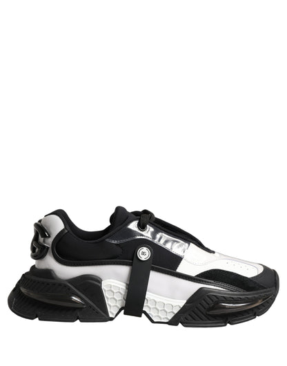 Dolce & Gabbana White Black Logo Airmaster Men Sneakers Shoes