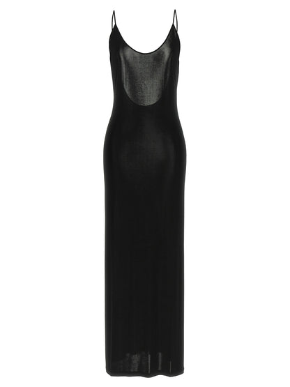 Saint Laurent Black Viscose Long Dress