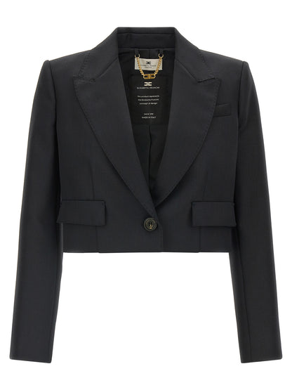 Elisabetta Franchi Black Virgin Wool Blazer