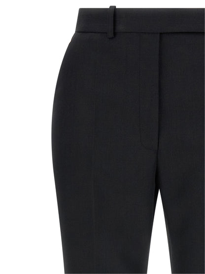 Elisabetta Franchi Black Virgin Wool Flared Pants
